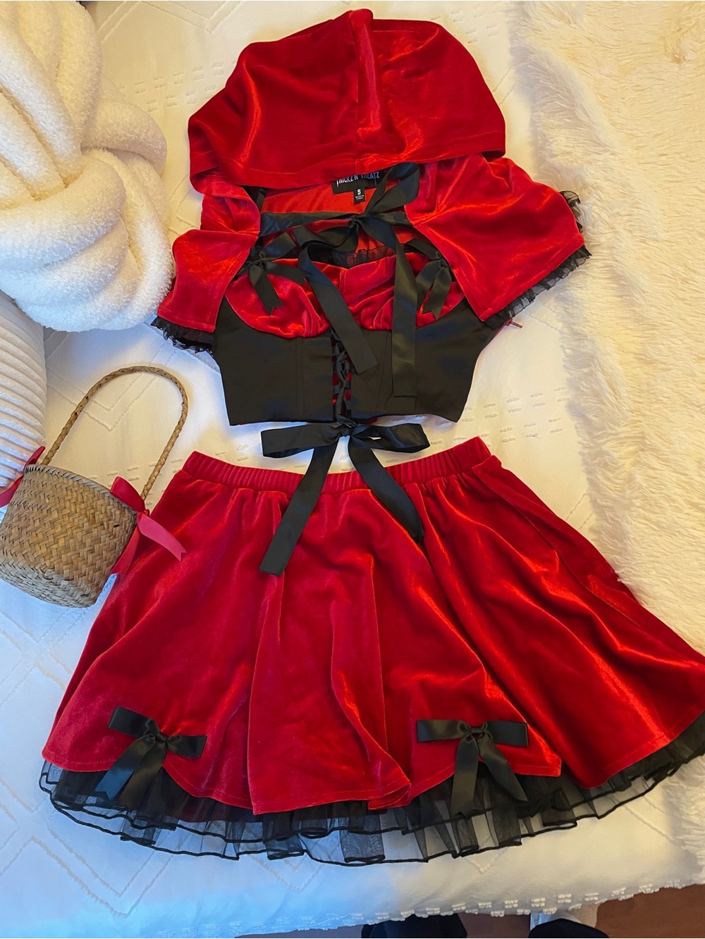 Dolls Kill Red Velvet Little Red Riding Hood Costume S